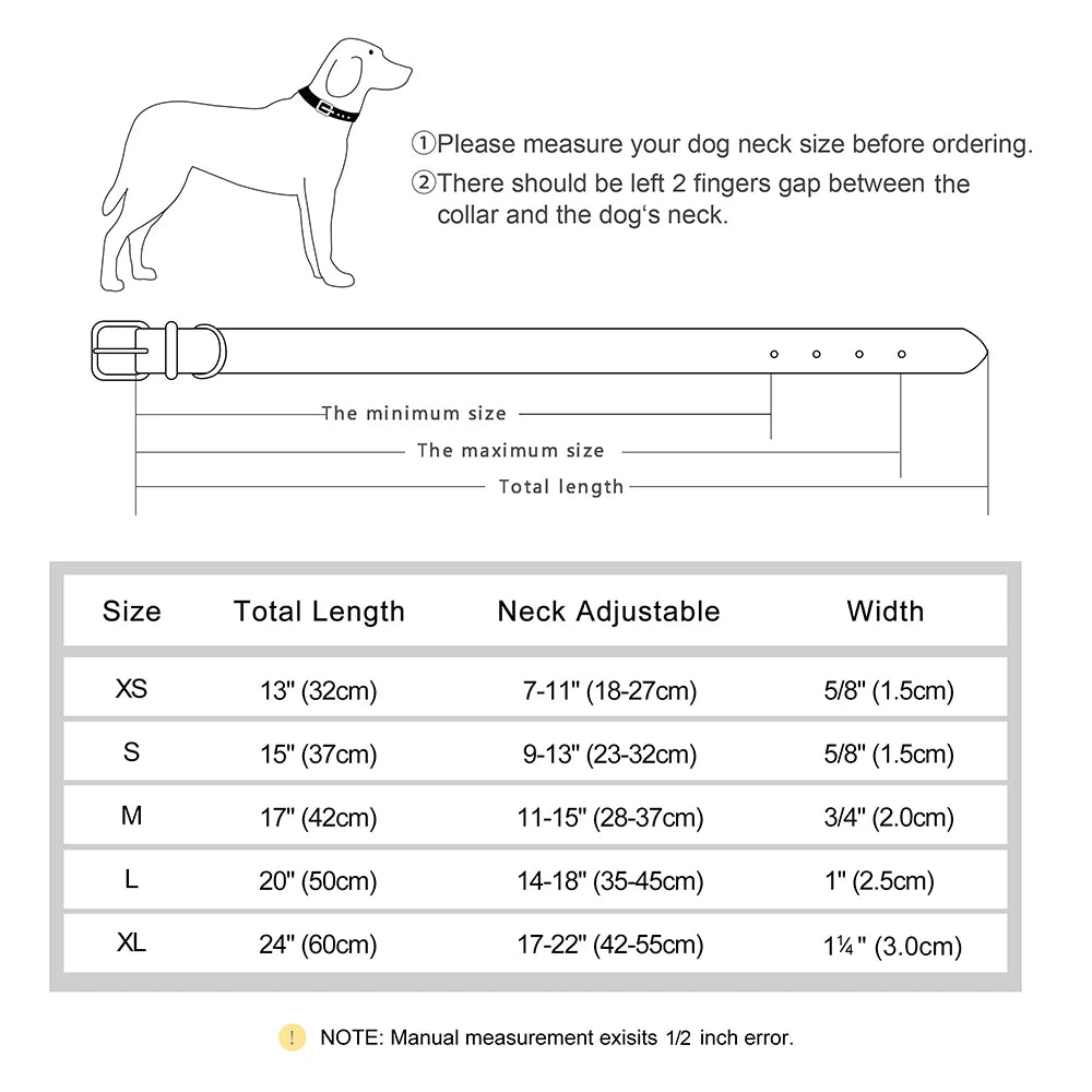 Customized PU Leather Nameplate Dog Collar Soft Padded Dogs Collars Free Engraving Name for Small Medium Large Dogs Adjustable